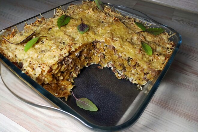Запеканка из макарон с фаршем и сыром, рецепт с фото и видео