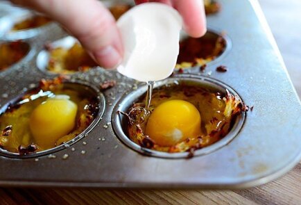 Картофельные корзиночки с яичницей в духовке, рецепт с фото пошагово