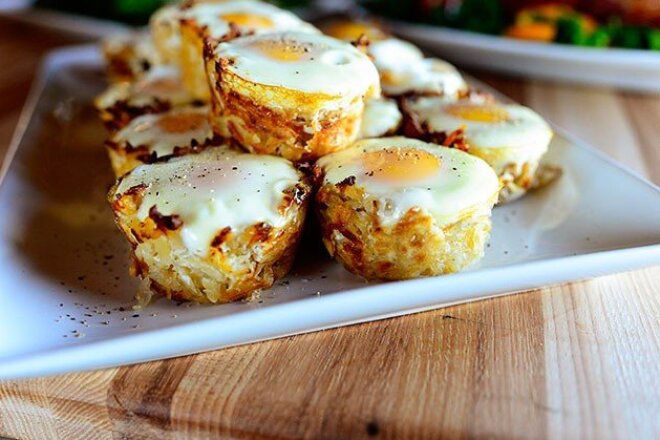 Картофельные корзиночки с яичницей в духовке Картофельные корзиночки с яичницей в духовке, рецепт с фото пошагово