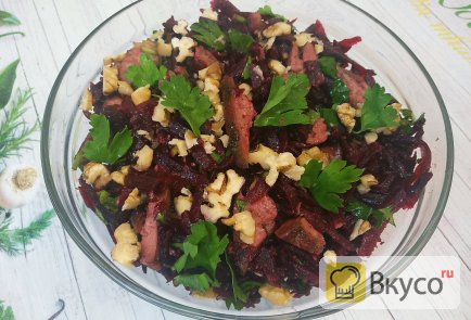 Салат из свеклы с печенью и грецкими орехами, рецепт с фото пошагово и видео