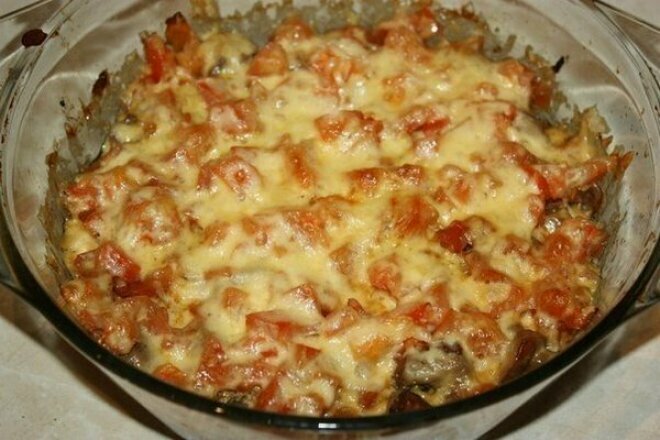 Запеканка из куриной печени с помидорами и сыром Запеканка из куриной печени с помидорами и сыром, рецепт с фото