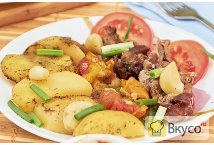 Куриные желудочки с овощами в духовке, рецепт с фото пошагово и видео